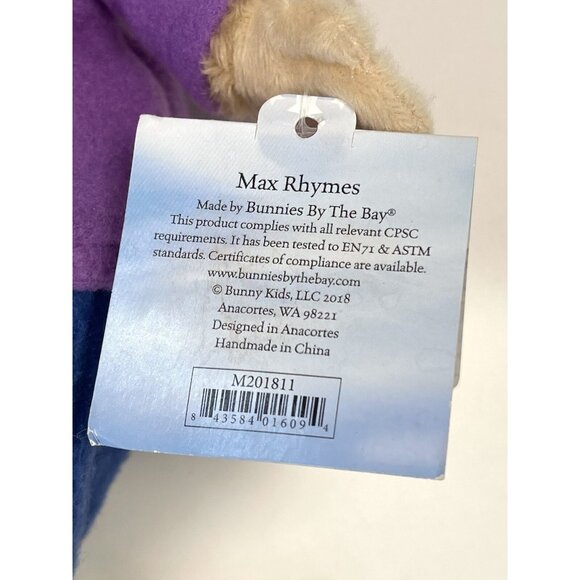 Bunnies by the Bay 12" MAX RHYMES Plush Stuffed Mouse Toy Doll M201811 w/ Tag - Picture 9 of 9